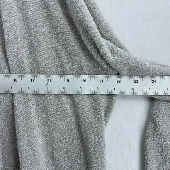 Barefoot Dreams Long Cardigan Women's Sz M Gray Open Front Pockets Cozychic Lite - Picture 3 of 12